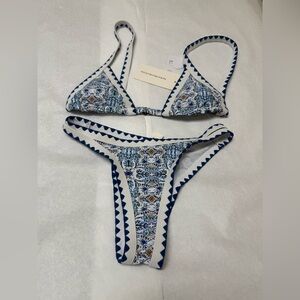 NWT;Commense Blue and White Floral Bikini🪻